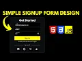 Build Responsive Signup Form with Password HTML CSS JavaScript Tutorial