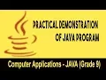 Computer science Introduction to JAVA GUI Practical Demonstration of Java Program Unit 10