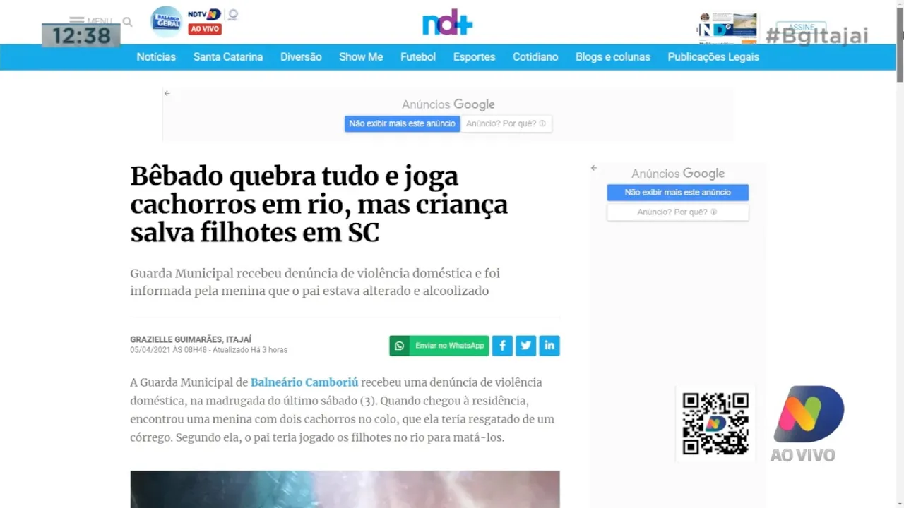 Registrado caso de maus tratos a animais, e mercado é interditado aqui em Itajaí