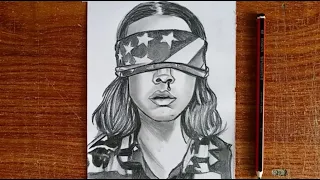How to Draw Eleven from Stranger Things Easy Step by Step Portrait Drawing for Beginners