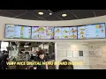 Taco Bell Menu Board 4 Digital Signage Screens installed perfectly to look like 1 long screen