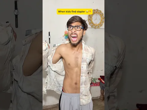When kids get stapler ππ₯ l Indian family #shorts #comedy #kids #youtubeshorts #shortsfeed