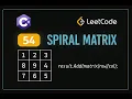 LeetCode 54 Spiral Matrix C Solution Matrix Traversal