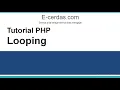 Tutorial PHP - Looping perulangan