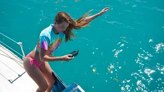 BOAT got Pulled into REEF for a Drone shot Sailing GBU