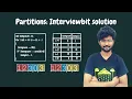 Partitions Interviewbit solution