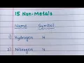 15 non-metals name what are examples of non metals
