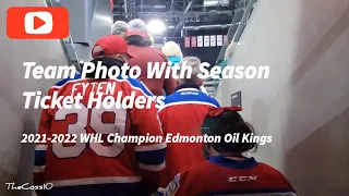 2021 2022 whl champion edmonton oil kings team photo with season ticket holders 