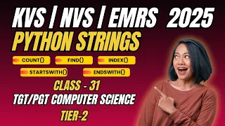 Class 31 Python String Methods count find index endswith startswith NVS TGT PGT CS