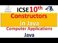 ICSE 10th Computer Application Constructor in Java