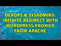 DevOps SysAdmins Infinite redirect with Wordpress proxied from Apache