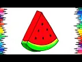 TitleCute Watermelon Coloring Page for Kids Easy Summer Fruit Drawing and Coloring Activity