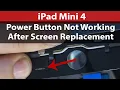 iPad mini 4 Power button not working after screen replacement - Missing Sleep wake sensor