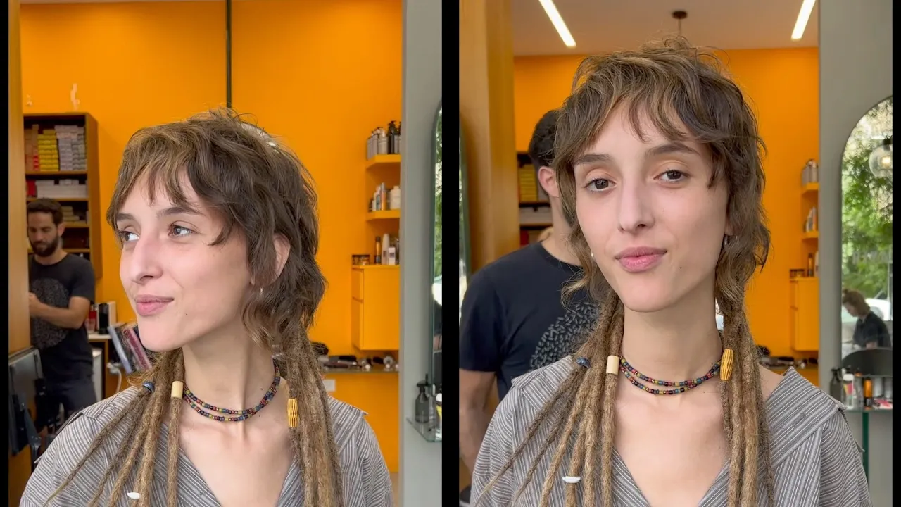Modern Short Pixie Mullet with Dreadlocks Demonstration