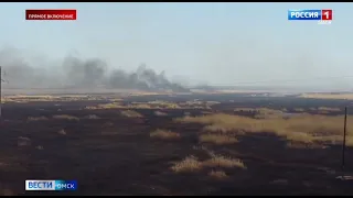 В Омской области уже третий день бушуют пожары