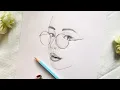 How to Draw a Girl with Glasses Step by Step Pencil Sketch