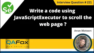 Write a code using JavascriptExecutor to scroll the web page Selenium Interview Question