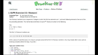 Java Practice It 2 3 fibonacci for loop