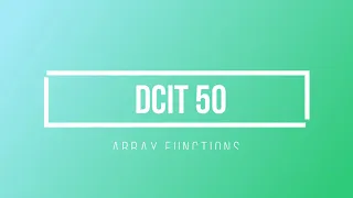 Array Functions Java Programming DCIT 50 java utils Arrays Tagalog