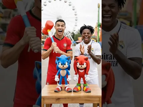 CR7 vs Messi, Neymar, Mbappe & Yamal compete in a Pokémon smashing contest #ronaldo #ai #shorts