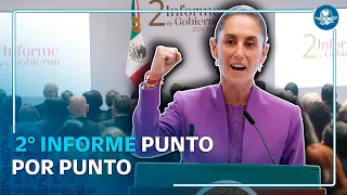Segundo informe de Sheinbaum: los avances y pendientes, punto por punto
