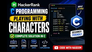 HackerRank C Programming Tutorial Playing With Characters Complete Solution in C