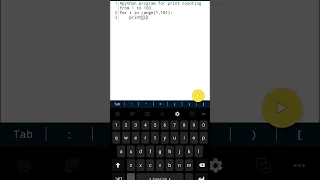 Program for print 1 to 100 counting in For loop in Python foundation exam