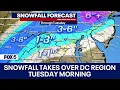 DC weather Tuesday snowfall forecast