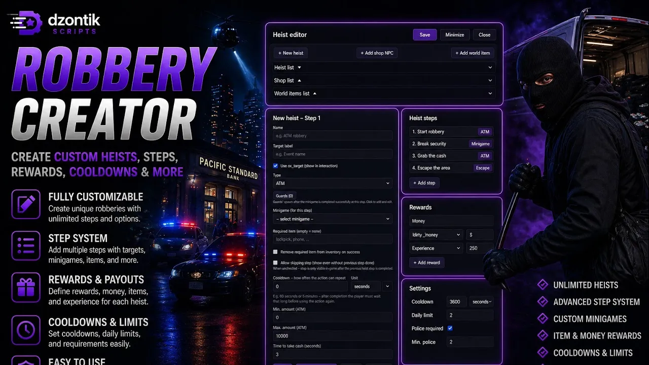 Robbery-Heist Creator ESX/FiveM