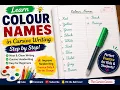 Learn Colour Names in Beautiful Cursive Writing Handwriting Practice for Kids Beginners