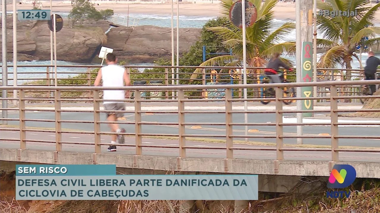 Defesa Civil libera parte danificada da ciclovia de Cabeçudas