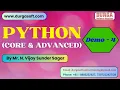 PYTHON tutorials Demo - 4 by Mr N Vijay Sunder Sagar On 13-02-2025 9PM IST