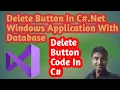Delete Button In C Net Delete Operation In C Net Using SQL Server