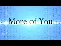 Colton Dixon - More of You (Lyric Video)