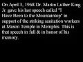MLK: I've Been To The Mountaintop!