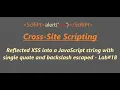 Reflected XSS into a JavaScript string with single quote and backslash escaped - Lab