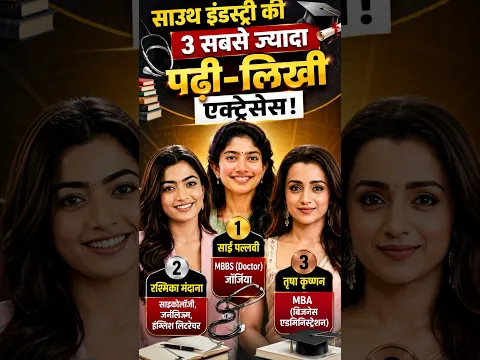 साउथ इंडस्ट्री की सबसे ज्यादा पढ़े लिखे तीन एक्ट्रेस। South's most educated actress #shortvideo