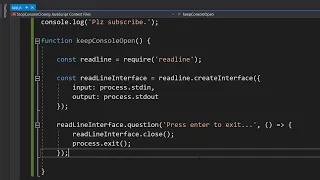 How to Wait for User Input in Javascript - Keep the Console Open Node JS