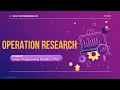 Operation Research Chapter2 Linear Programming Models