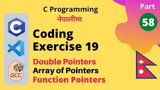Coding Exercise 19 Array of Pointers and Function Pointer C Programming Tutorial in Nepali