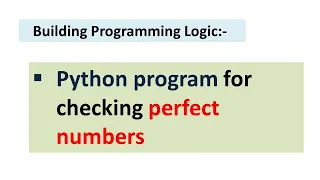 Python Program To Check Perfect Number Python Programming Tutorial Python Interview Questions