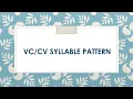 Classroom Lesson VCCV Syllable Pattern