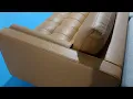 What is hot selling vegan orange mid-century chesterfield vegan leather sofa couch