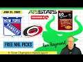 New York Rangers vs Carolina Hurricanes Prediction 22 - Free NHL Picks