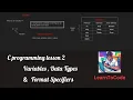 C programming lesson 2 - Variables Data types Format specifiers C language