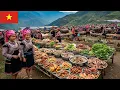 Lagu Food Market in Northern Vietnam 🇻🇳 | Vietnamese Market and Local People (1 hour)