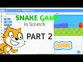 Snake Game in Scratch Part 2 How to make a snake game in scratch Scratch Tutorials Snake