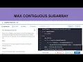 Max Contiguous Sub Array NxtWave CCBP Python Code Challenge
