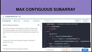 Max Contiguous Sub Array NxtWave CCBP Python Code Challenge