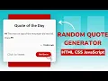 How to Make a Random Quote Generator With HTML CSS JavaScript